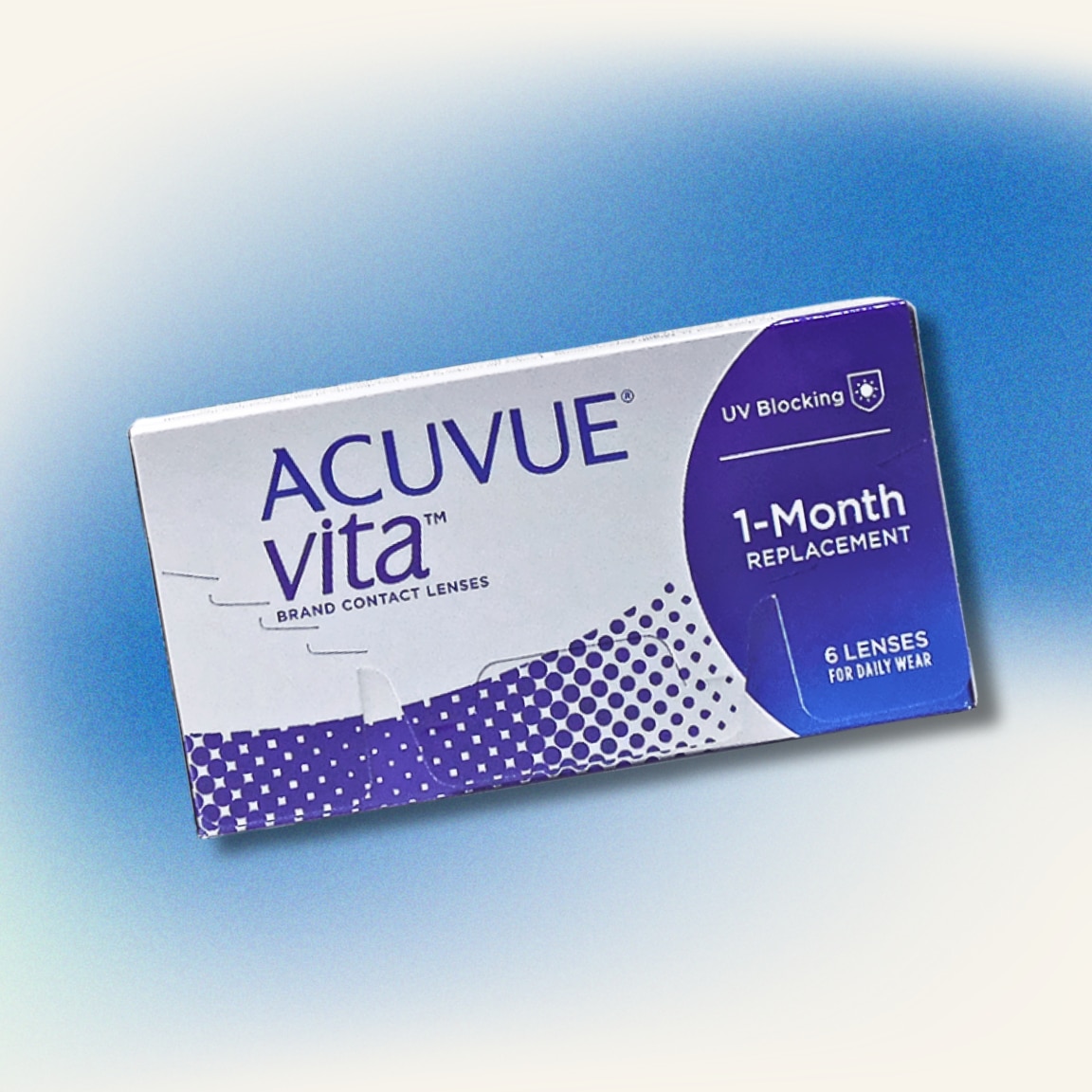 Acuvue Vita monthly contact lens packaging