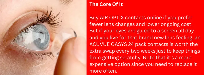 Recommendation Air Optix vs Acuvue Oasys Contact Lenses