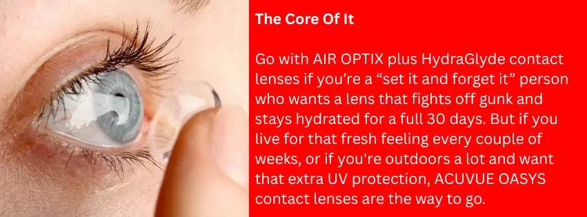 Recommendation Air Optix vs Acuvue Oasys Contact Lenses