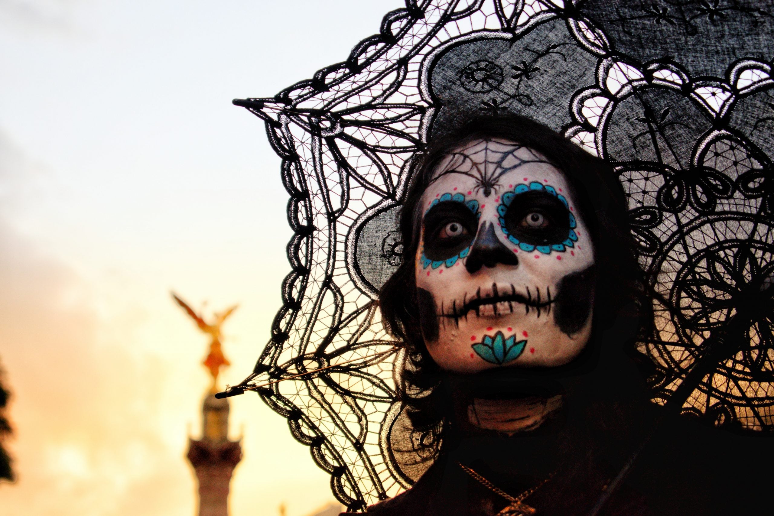 Woman dressed up for Dia De Los Muertos
