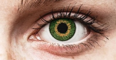 contact lens color:  Green